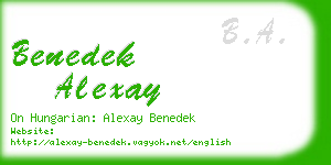benedek alexay business card